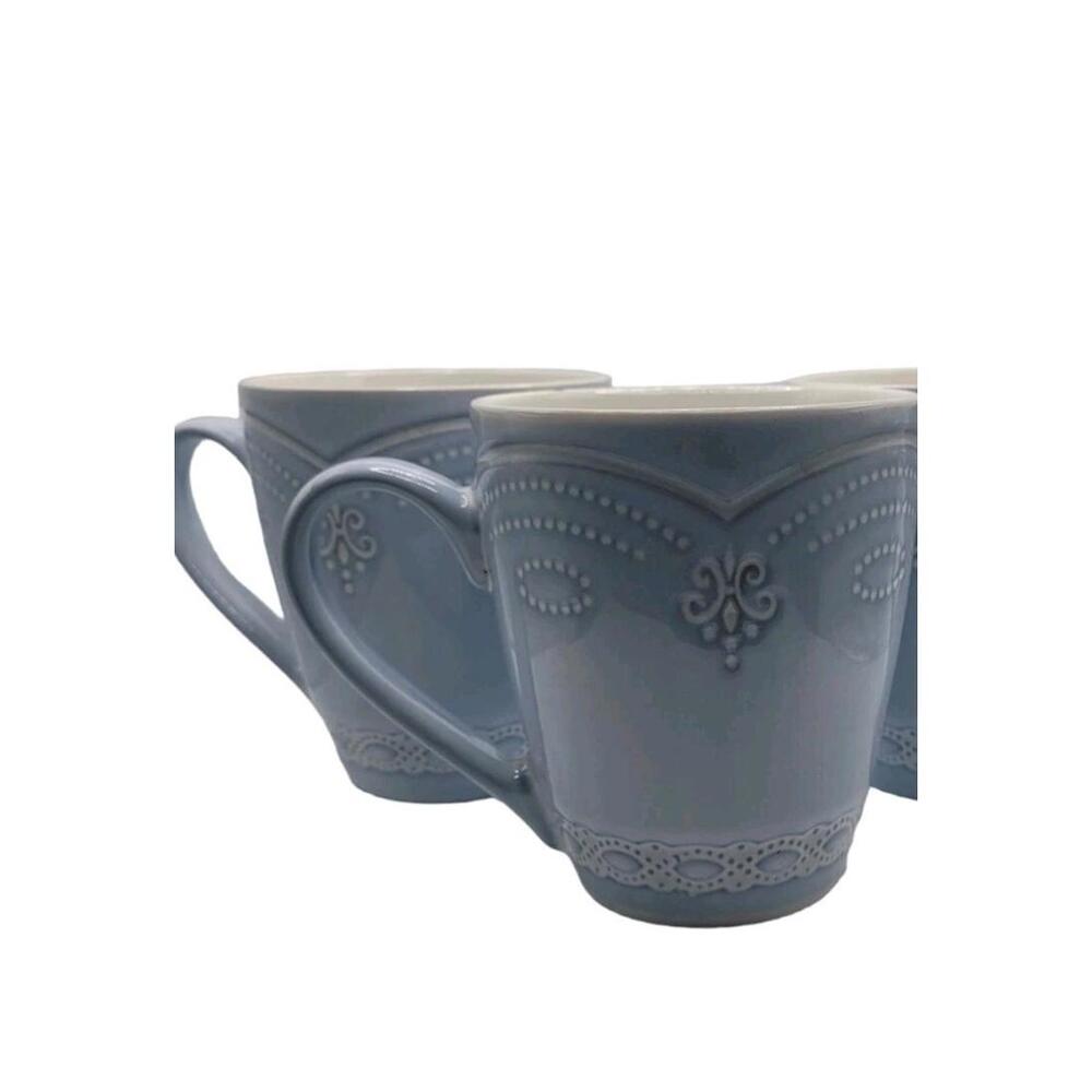 2 Pfaltzgraff Everyday Serephina Coffee Tea Mugs Cups EUC Stoneware Set set of 2